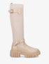Bottes chaussettes à double sangles - Beige - 5
