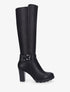 Bottes en simili à talon haut - Noir - 5