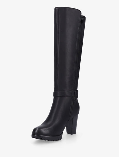 Bottes en simili à talon haut - Noir - 3