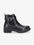 Bottines effet croco et cloutées - Noir - 1