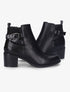 Bottines à contrefort python et élastiqué - Noir - 6
