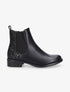 Bottines en simili et contrefort à paillettes - Noir - 5