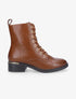 Boots lacées à empiècement doré - Camel - 5