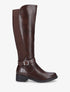 Bottes élastiquées à contrefort effet croco - Marron - 1