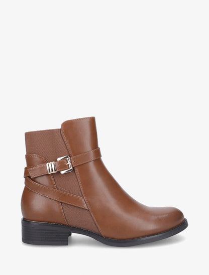Bottines élastiquées à boucle - Camel - 5