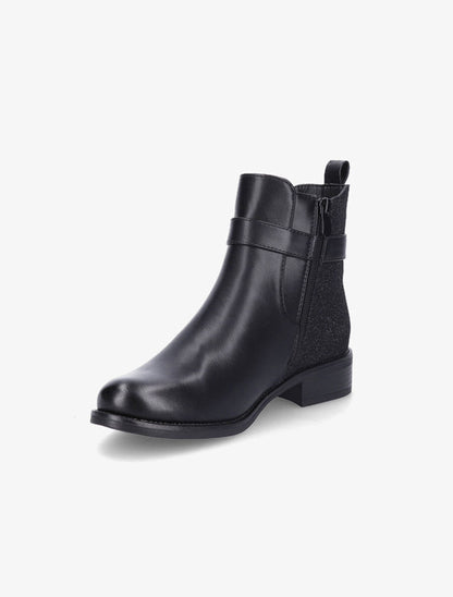 Bottines en simili à contrefort pailleté - Noir - 3