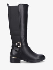 Bottes plates élastiquées en simili - Noir - 1