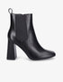Bottines à talon haut et bout carré - Noir - 5