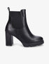 Bottines élastiquées à talon et plateforme - Noir - 1