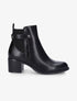 Bottines à contrefort croco et élastiqué - Noir - 5