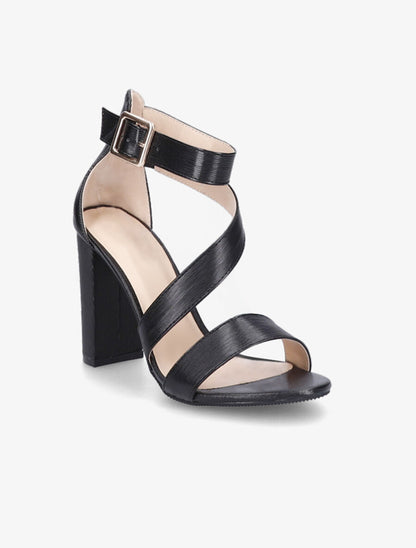 Sandales à talons et brides - Noir - 2