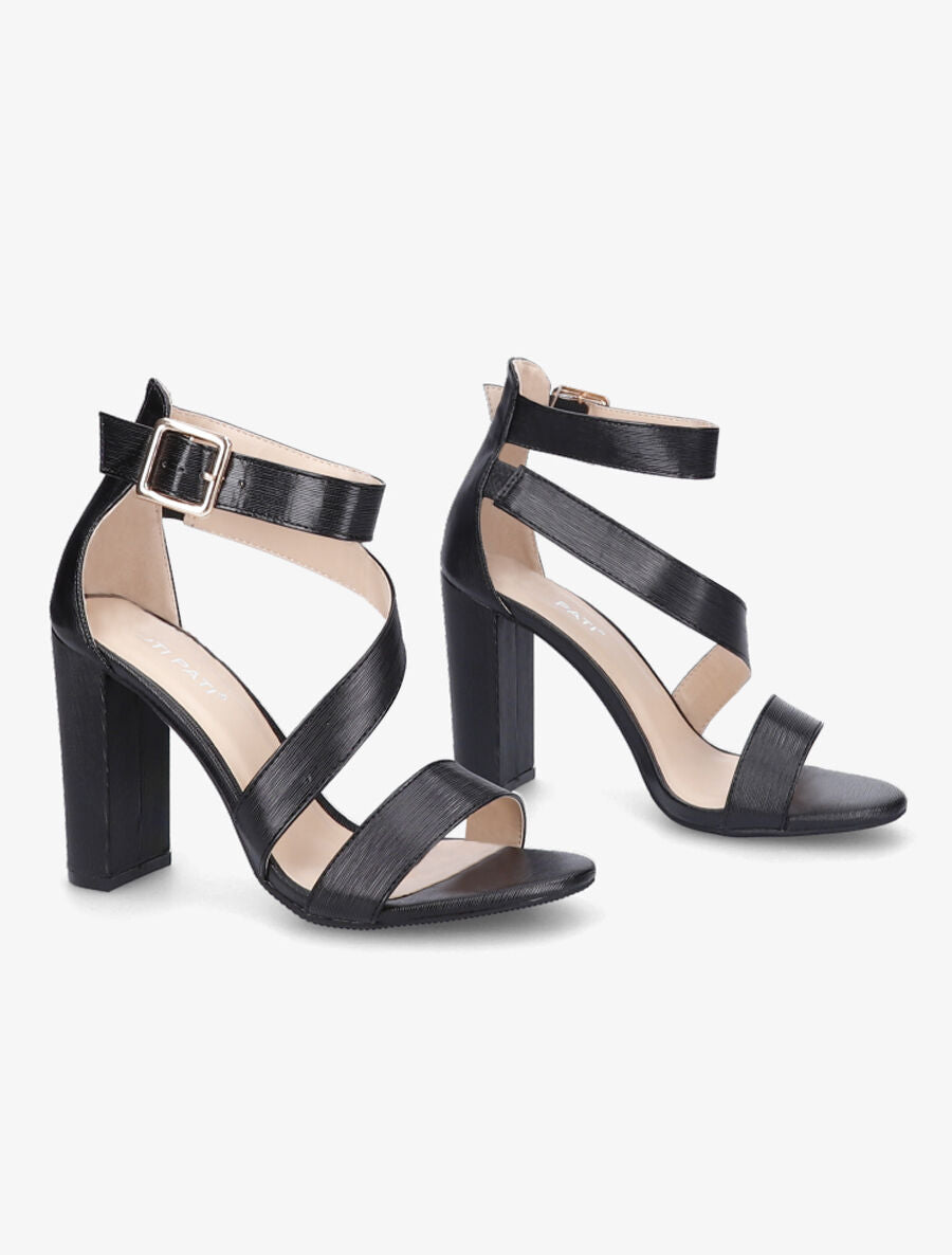 Sandales à talons et brides - Noir - 4