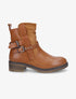 Bottines en simili et en suédine - Camel - 1