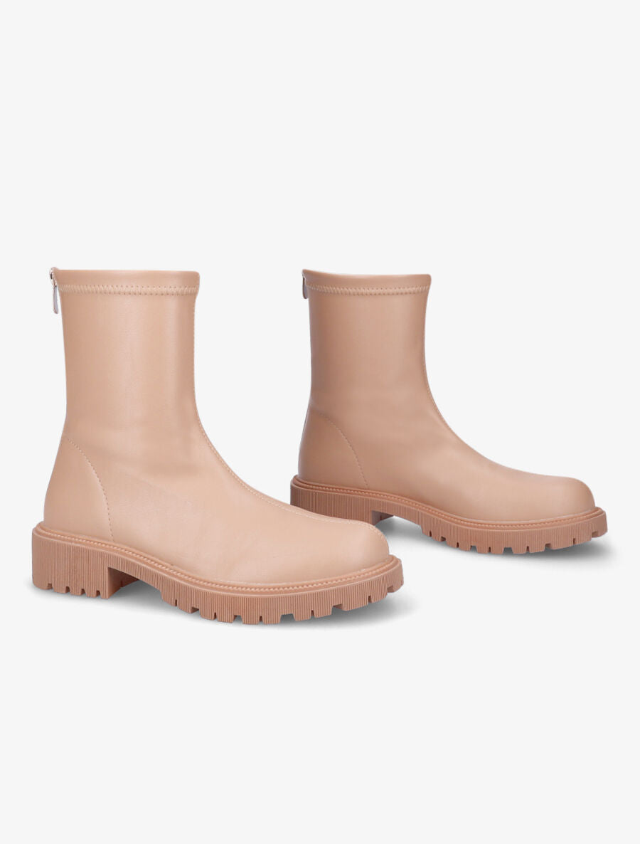 Bottines souples en simili - Beige foncé - 4