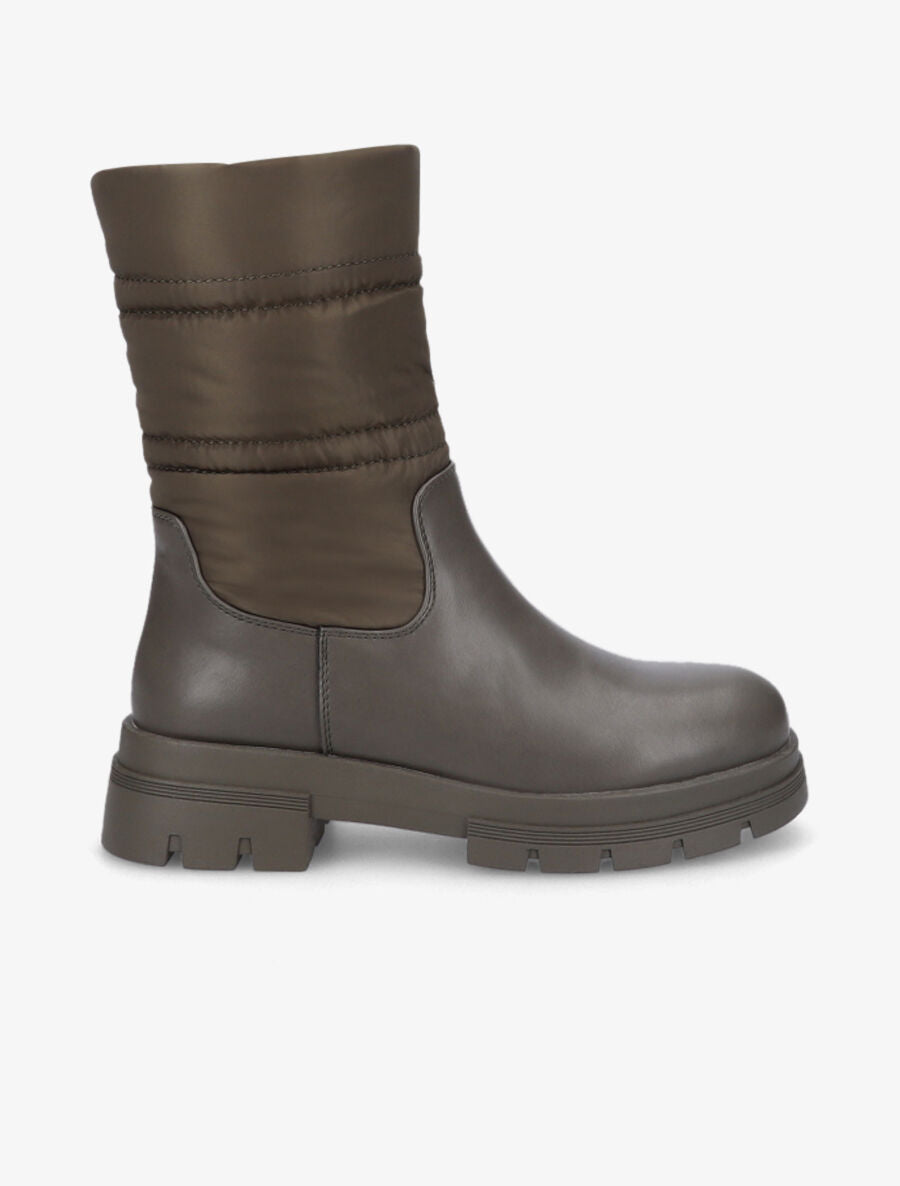 Bottines bi-matière matelassées - Kaki - 1
