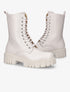 Boots montantes basiques à lacets - Beige - 1