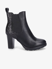 Bottines à talon et paillettes - Noir - 1