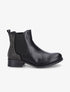 Chelsea boots en simili à contrefort à strass - Noir - 1