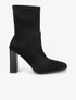 Bottines montantes en suédine à talon haut - Noir - 1