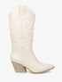 Bottes à talons style santiags - Écru - 5