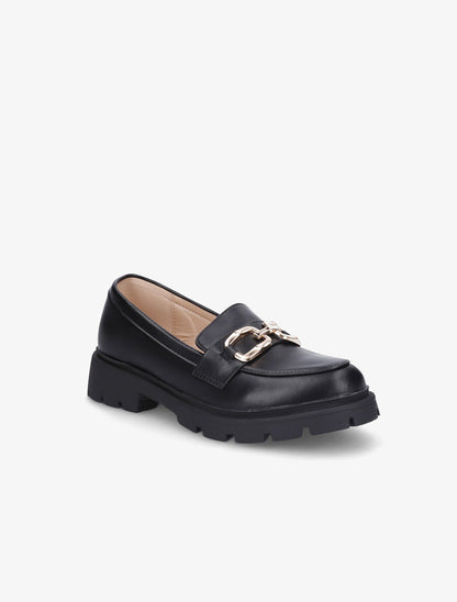 Mocassins en simili semelle chunky - Noir - 2