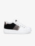 Sneakers en simili et suédine et bandes irisées - Noir - 1