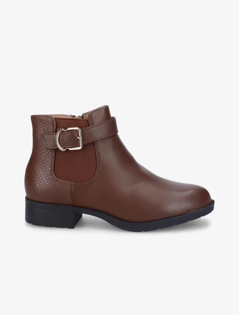 Bottines à contrefort effet écailles - Marron - 2
