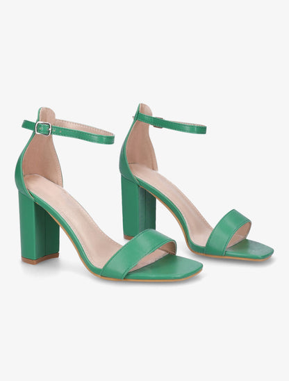 Sandales minimalistes à talon - Vert - 4