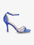 Sandales satinées à talon aiguille et strass - Bleu électrique - 5