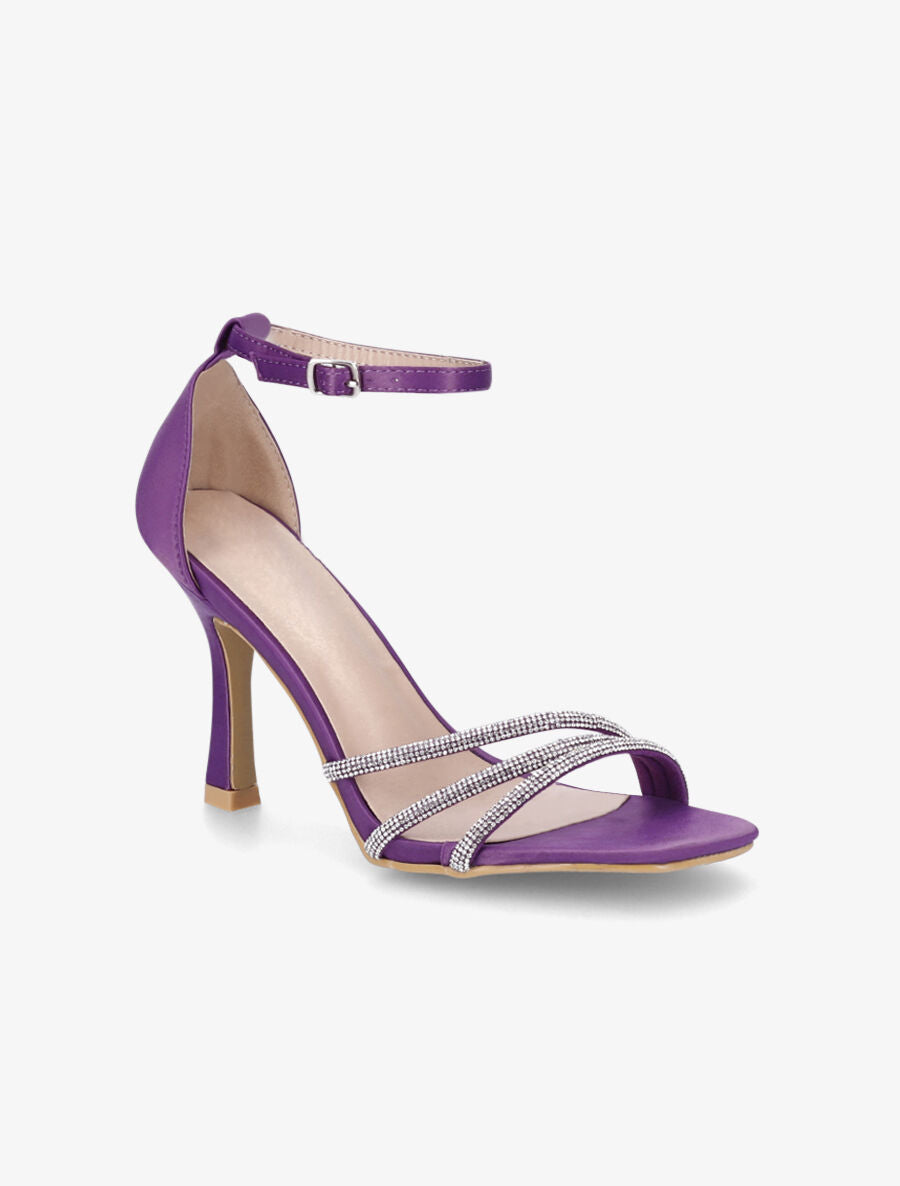 Sandales Femme BODEN Gris Satin Avec Ruban - Pointure UK 4 (EUR 37) - Occasion Portée Une Fois