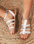 Nu-pieds en simili à multi brides - Blanc - 1