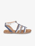 Nu-pieds en simili à multi brides - Bleu - 1