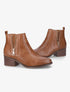 Bottines à zip ouvert décoratif - Camel - 1