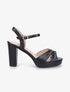 Sandales à talon haut et brides croisées - Noir - 5