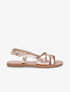 Nu-pieds en simili brides croisées - Rose gold - 1