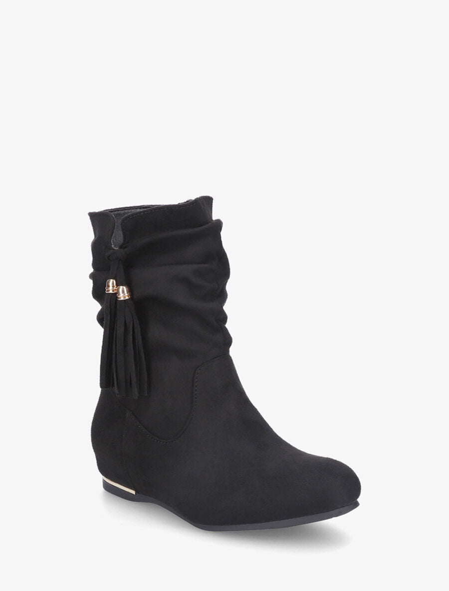 Bottines plates à empiècement métallique - Noir - 2