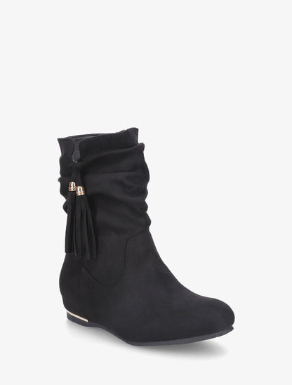 Bottines plates à empiècement métallique - Noir - 2