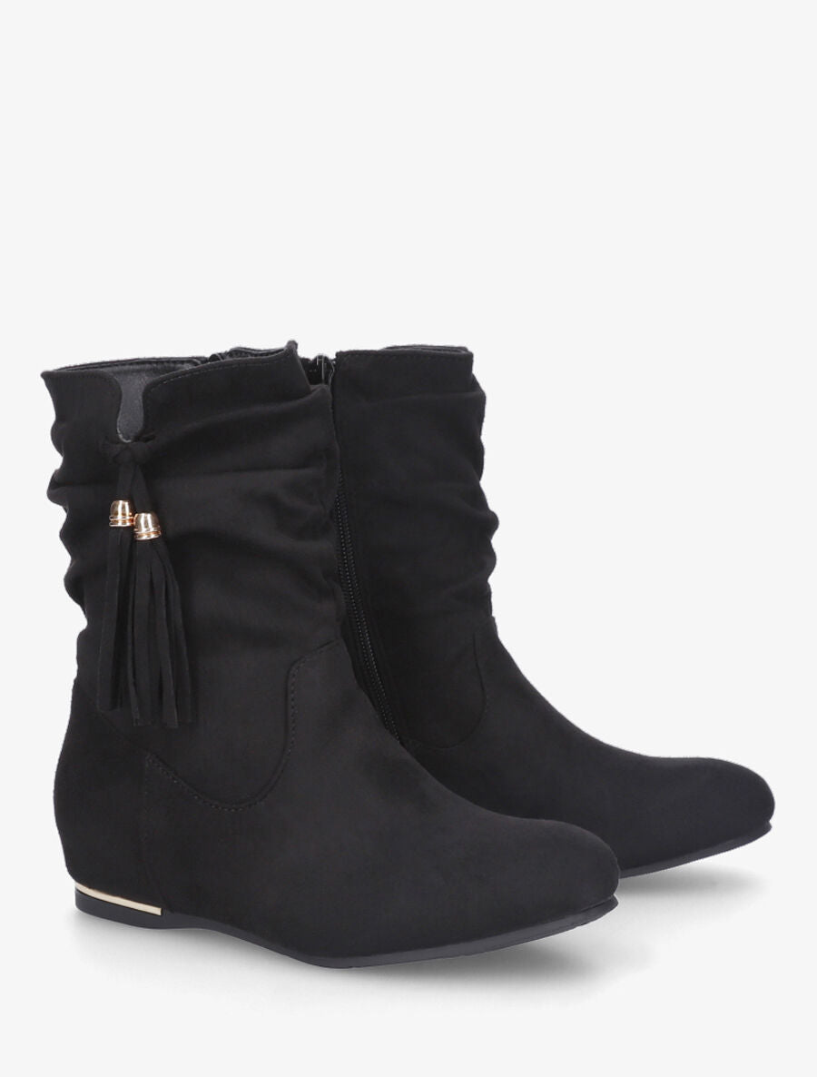 Bottines plates à empiècement métallique - Noir - 4