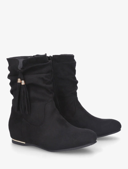 Bottines plates à empiècement métallique - Noir - 4