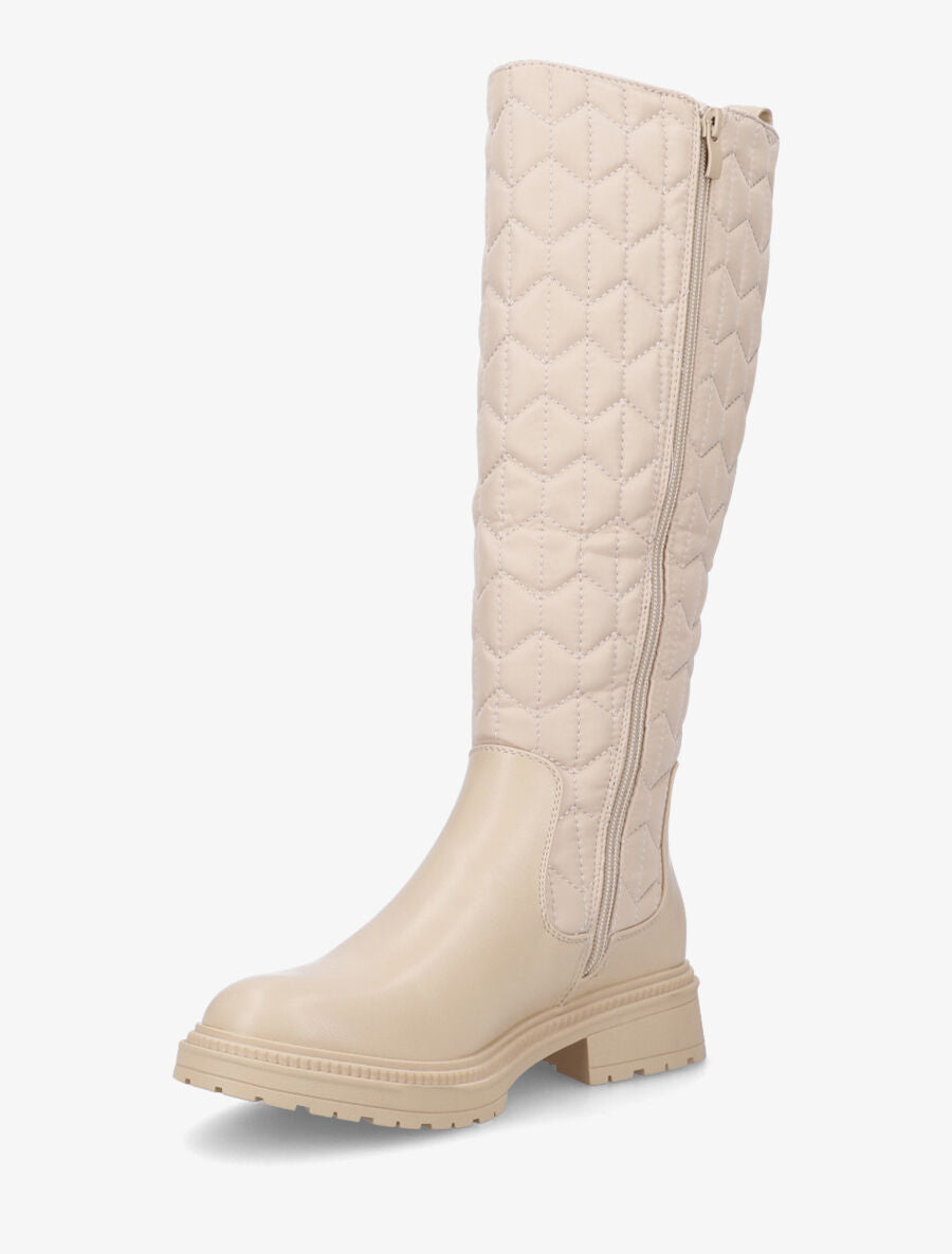Bottes bi-matière matelassées - Beige - 3