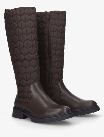Bottes bi-matière matelassées - Marron - 4