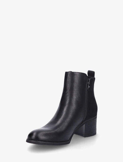 Bottines bi-matière à zip - Noir - 3