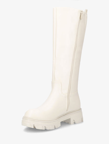 Bottes plates en simili - Beige - 3