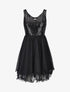Robe sequins et volants  - noir - 1
