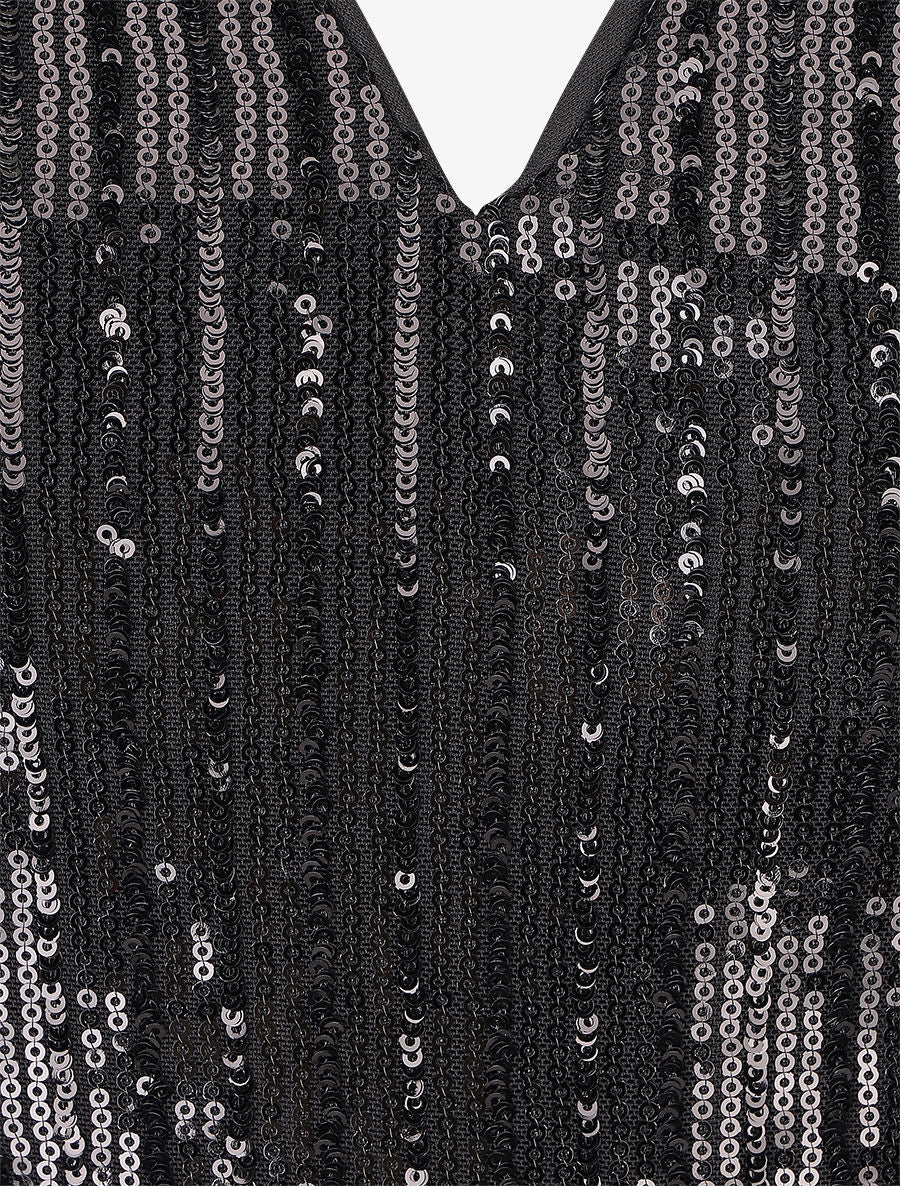 Robe sequins et volants  - noir - 3