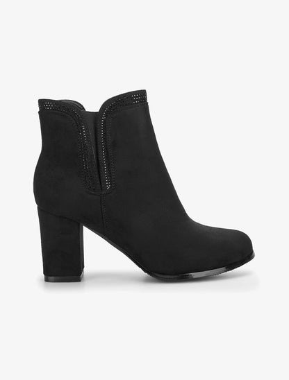 Bottines rebord strassé - noir - 1