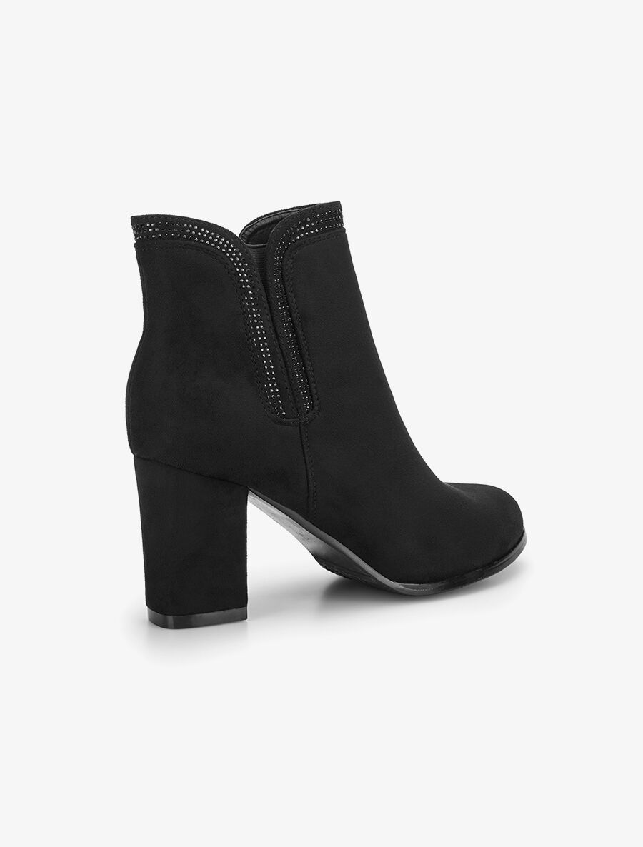 Bottines rebord strassé - noir - 4