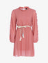 Robe en voile fin et manches volantées - Rose foncé - 1