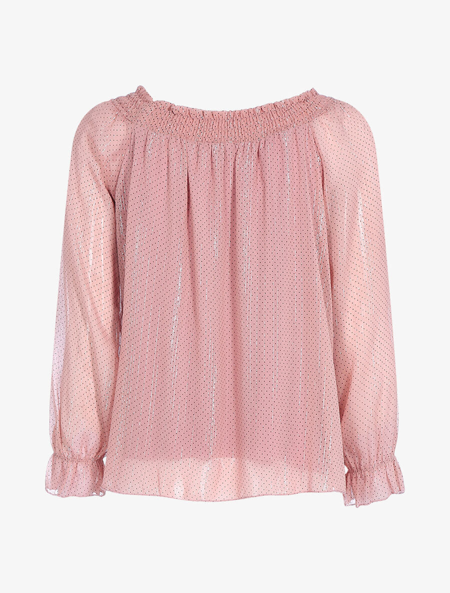 Top fluide à pois - Rose - 2