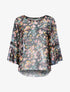 Blouse transparente en voile imprimé - Noir - 1